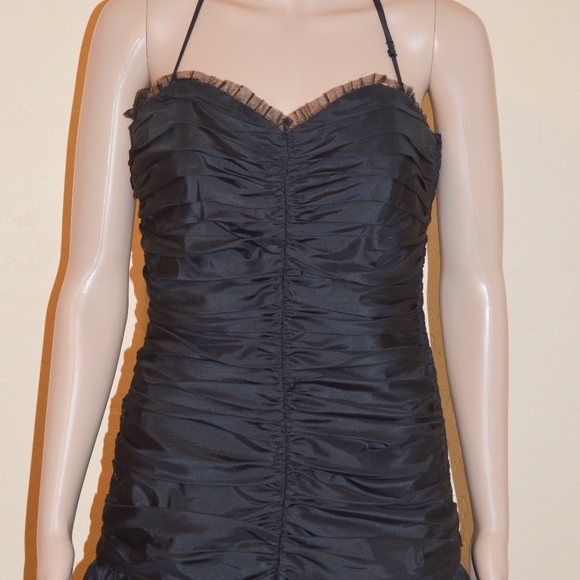 BETSY JOHNSON Evening Ruched Silk Party Dress - Picture 2 of 9